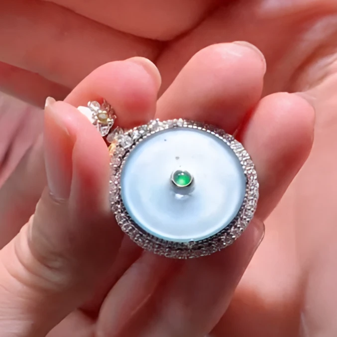 天然A货翡翠平安扣吊坠-4-ZH08多样性发货