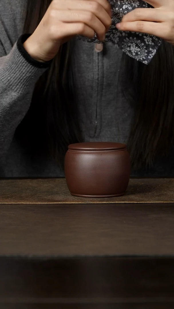 茶杯紫砂杯研所专属 汉瓦紫砂罐 老紫泥80g左右