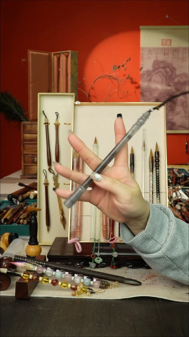 181号闪孤品高货毛笔链接 清水试笔 蘸墨不退