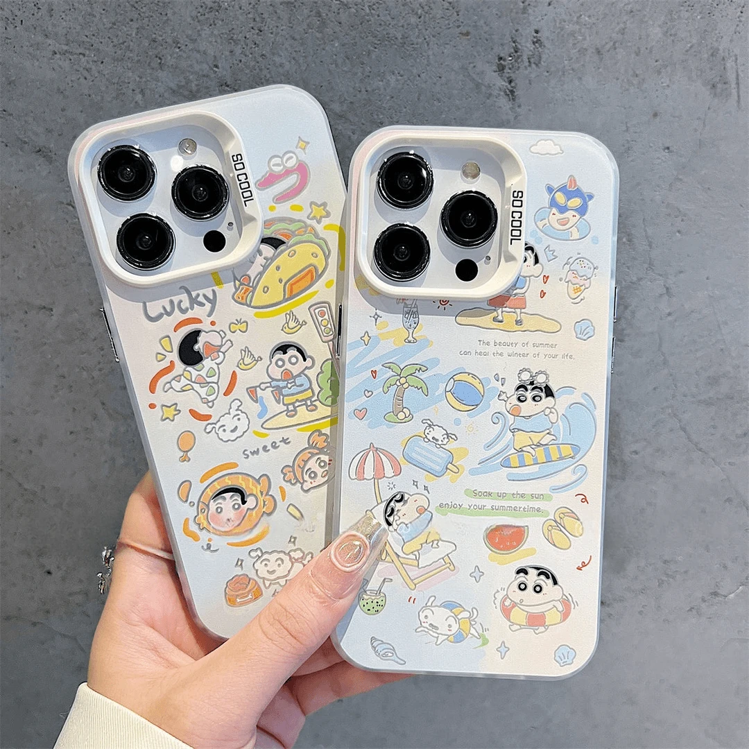 度假蜡笔小新适用华为vivo小米15oppo荣耀一加13三星苹果16手机壳