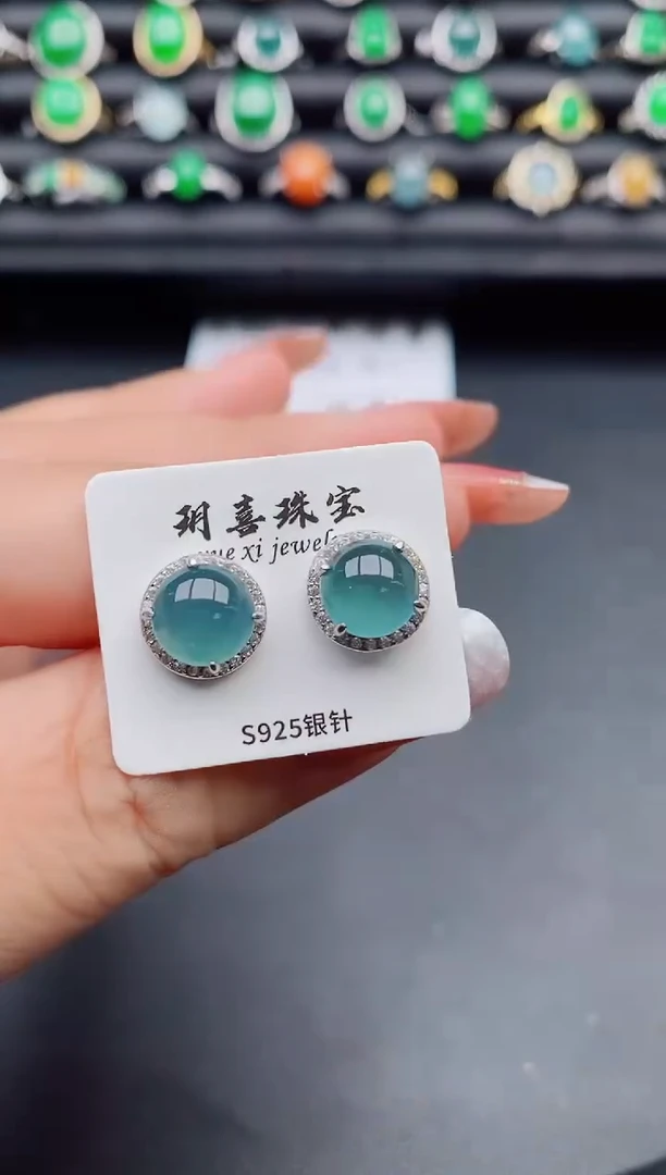 【闪购商品】翡翠耳饰银S925镶嵌321321