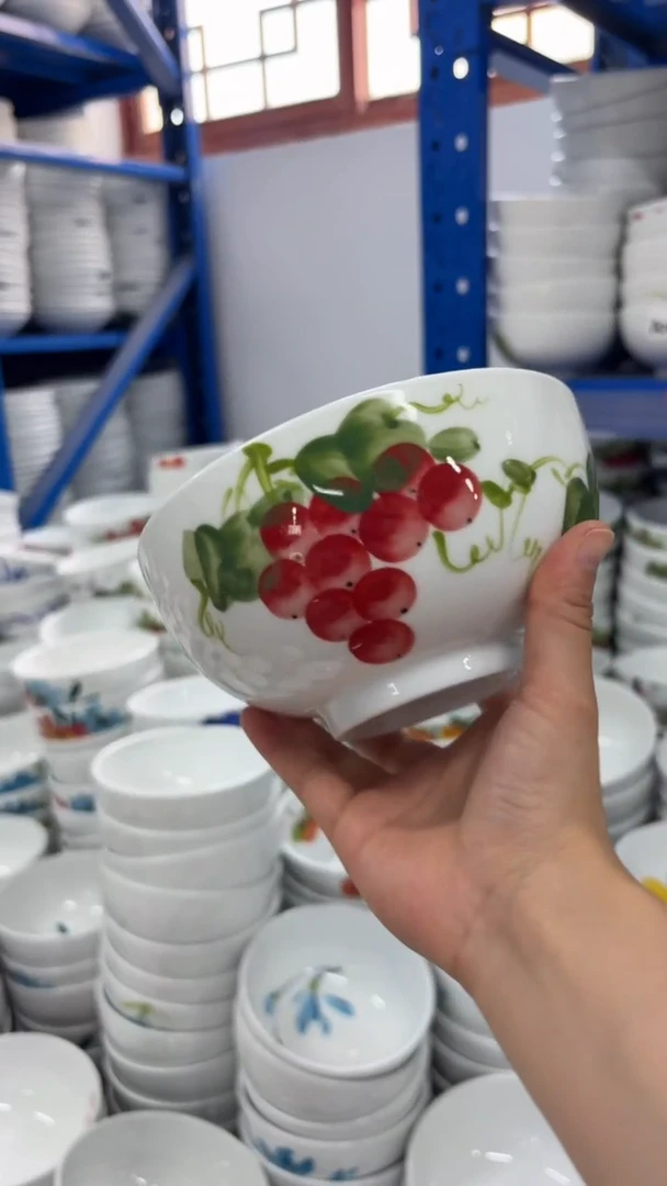 瓷片景德镇高温釉中彩-小罗汉碗开播福利葡萄