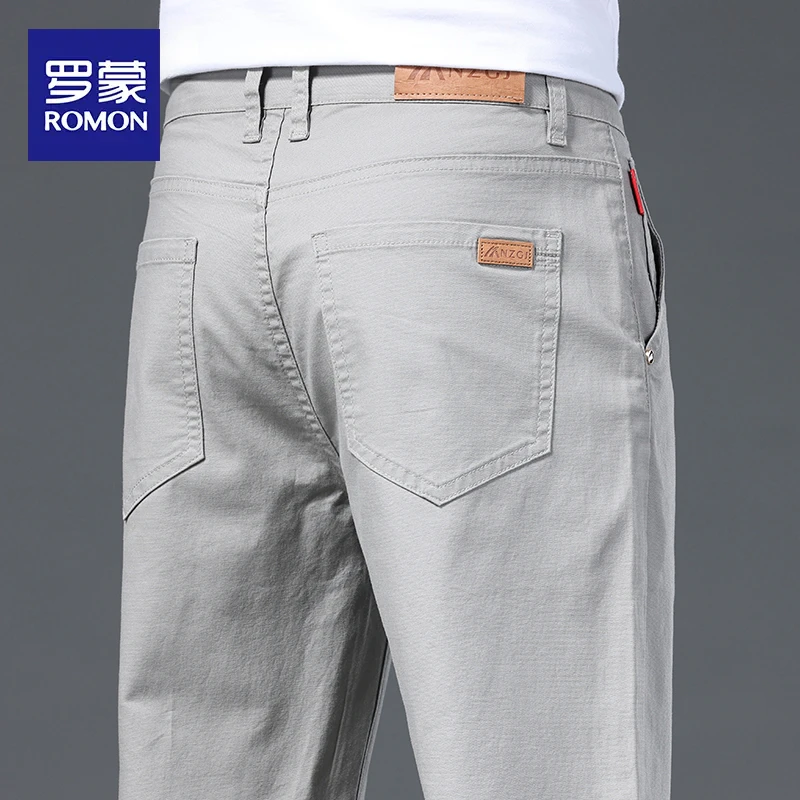 罗蒙夏季薄款休闲裤男士宽松潮流百搭男裤2025新款弹力直筒长裤子
