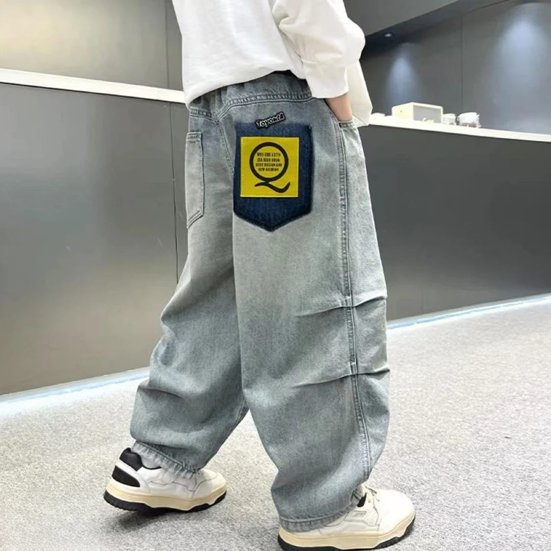 【文文妈】【定制款】春秋2025新款儿童春装中大童直筒牛仔裤SSQ016