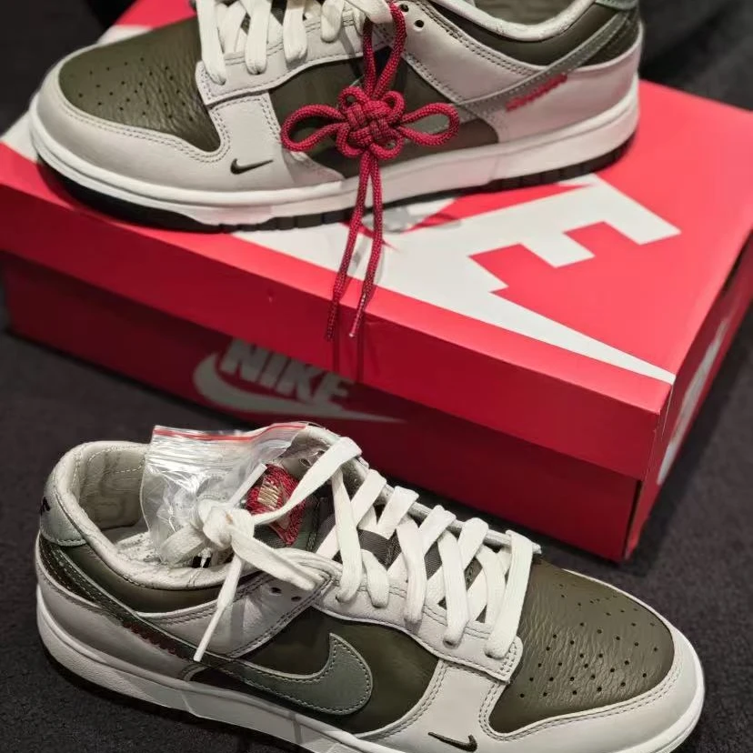 NIKE/耐克Dunk蛇年限定CNY舒适防滑耐磨低帮板鞋男白绿HV5980231