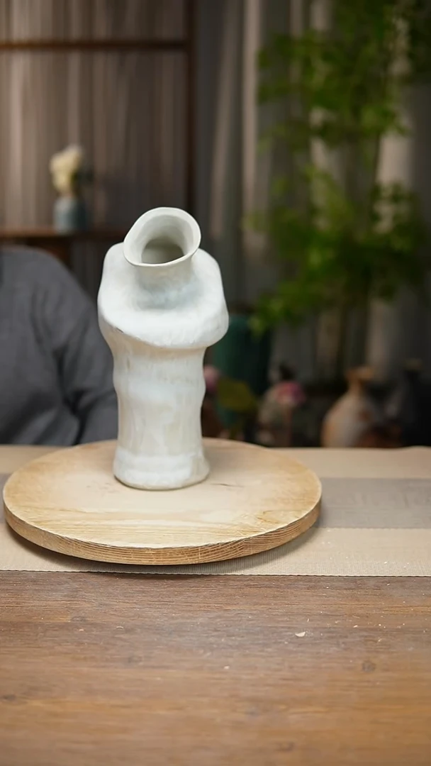 【闪购商品】陶瓷花器陶瓷花瓶手捏瓶001瑕疵