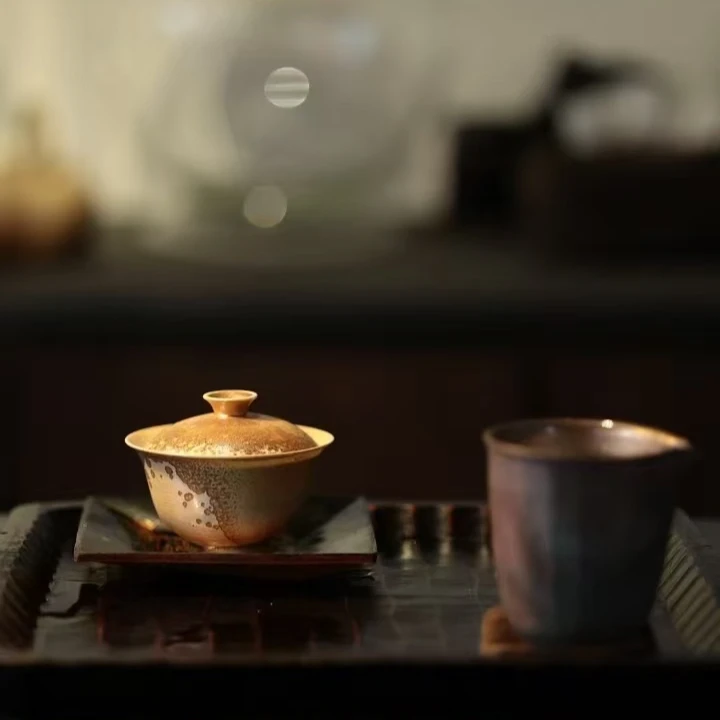 景德镇纯手工柴烧盖碗