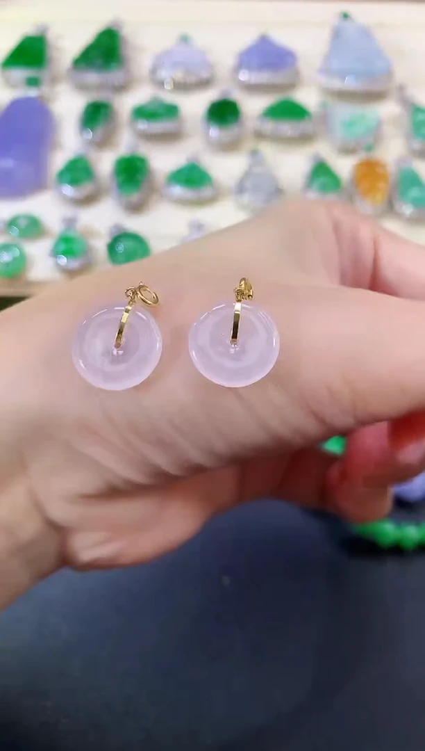 翡翠18K金镶嵌吊坠(不含链)平安扣|280多样性发其一