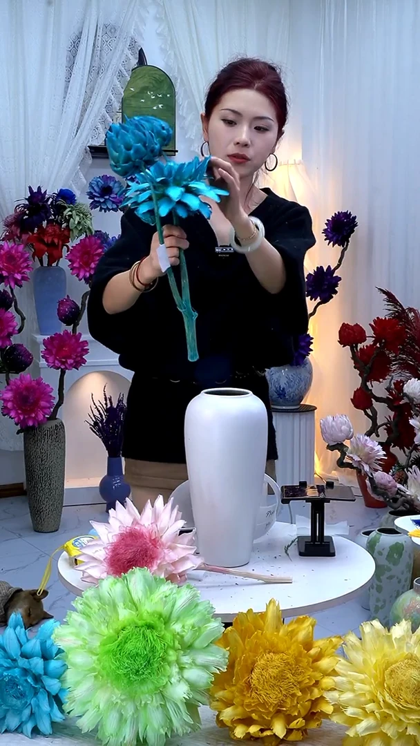 永生洋蓟湖蓝3头【吸色不均】9864