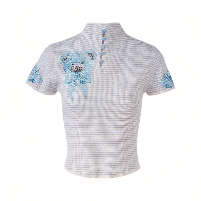 TCH-2025春季新款烫钻时尚休闲针织衫百搭设计师-T75A09E5063