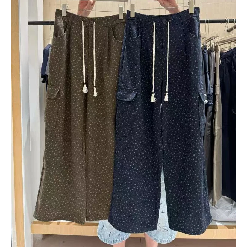 M.two-91137-复古波点抽绳阔腿裤