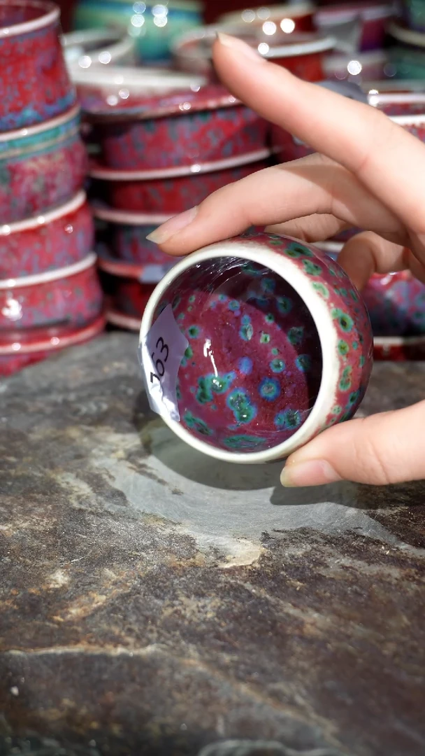 摆件陶精品窑变钧瓷茶器
