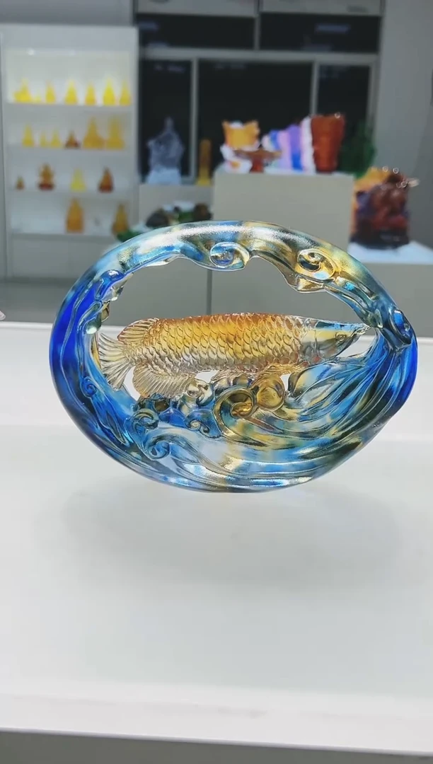 手工艺品琉璃古法琉璃财源滚滚