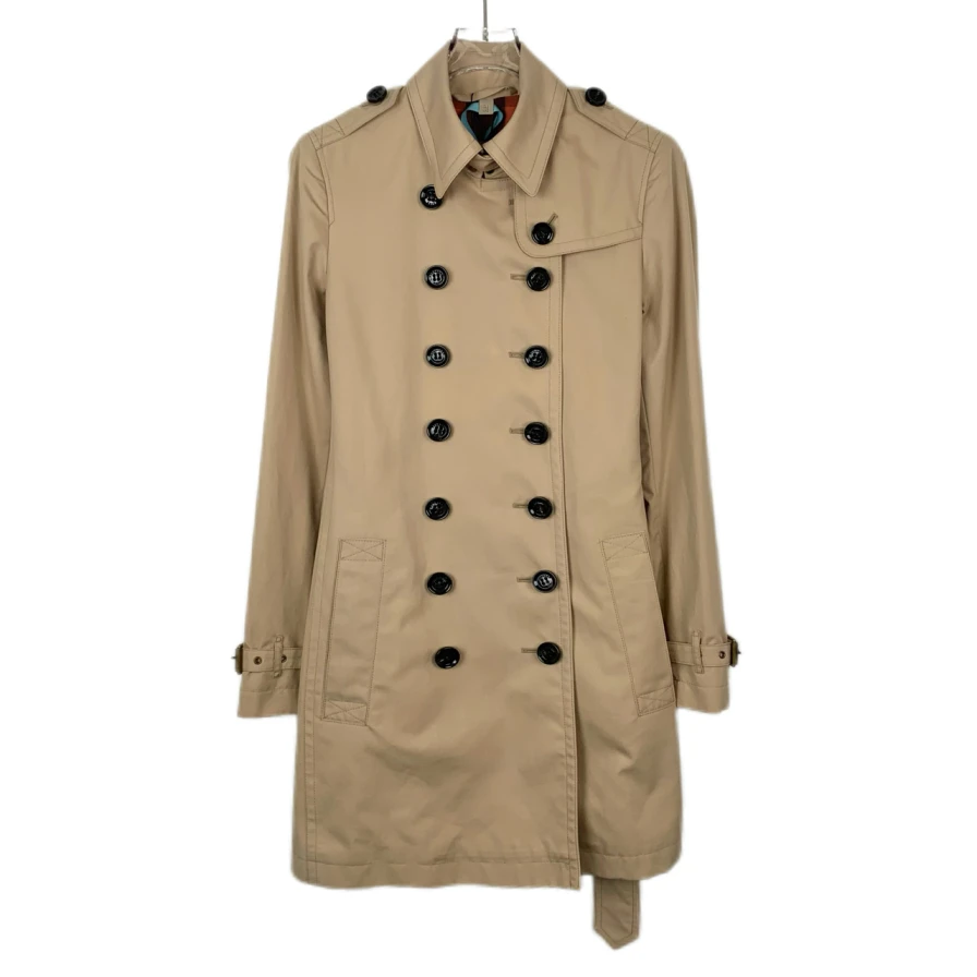 95新 BURBERRY/博柏利 015297 腰带款棕色棉质风衣外套 38 S码