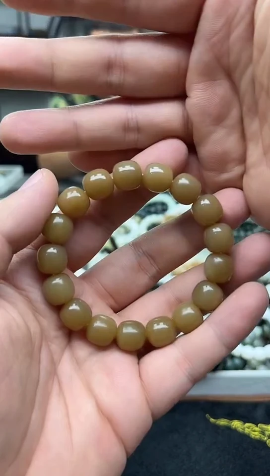 未镶嵌手串和田玉纯天然新疆且末黄金糖12