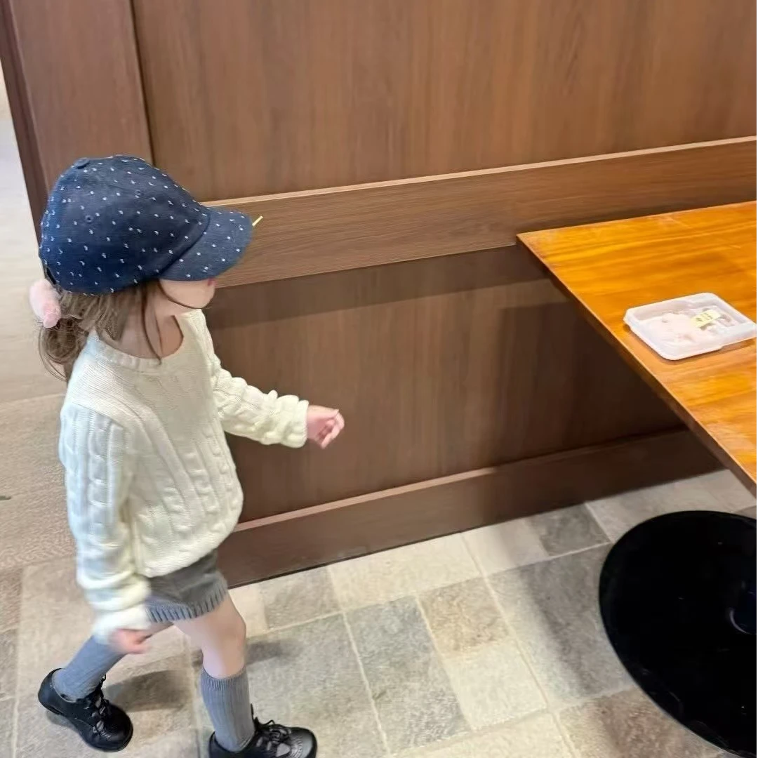 壹妈童装女童时髦套装秋冬新款洋气儿童时尚百搭针织毛衣灰色短裤