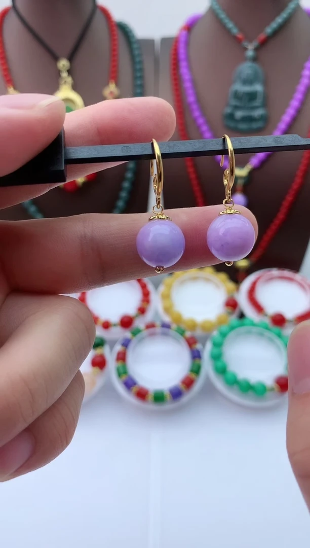 【闪购商品】翡翠耳饰14K金镶嵌R119耳坠