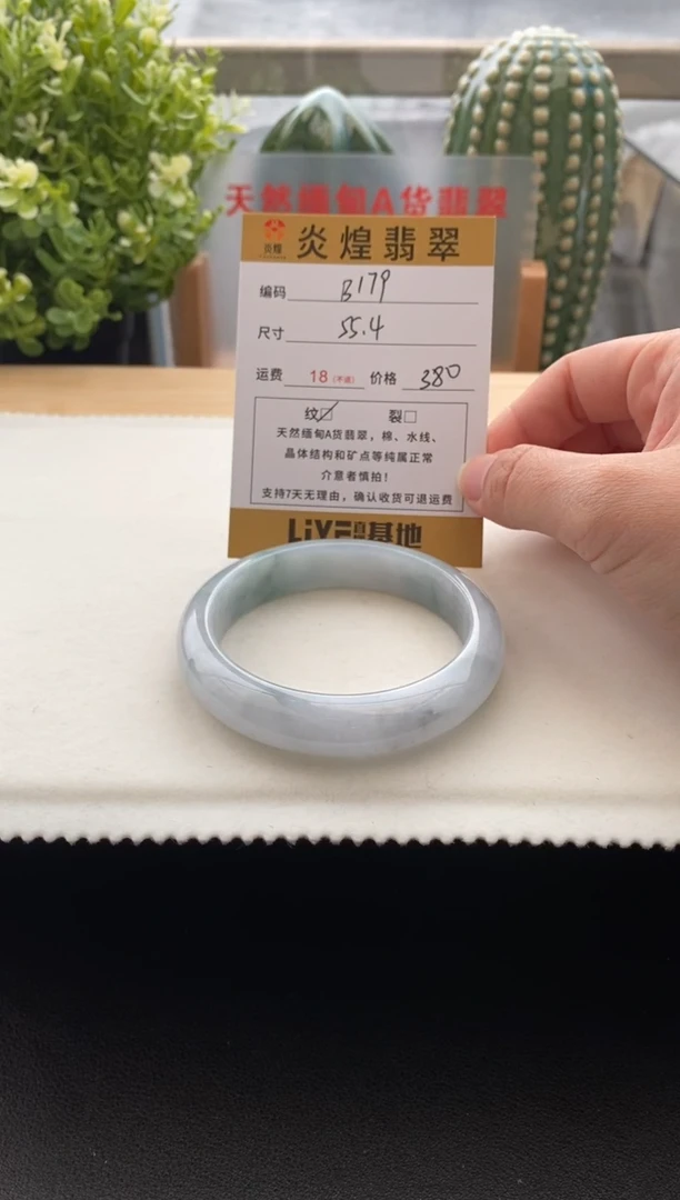 未镶嵌手镯翡翠55.4圈号编码B179