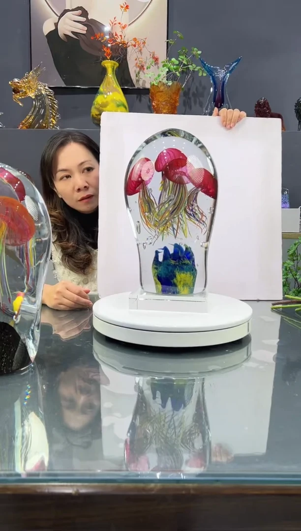 琉璃 水晶琉璃摆件1个
