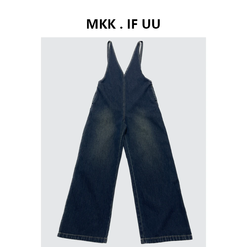 KEKE 推荐极简风细吊带牛仔背带裤