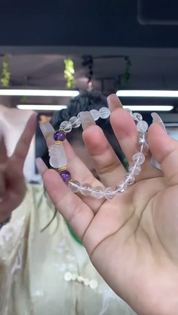 水晶手链未镶嵌多样性发其一颜色微差