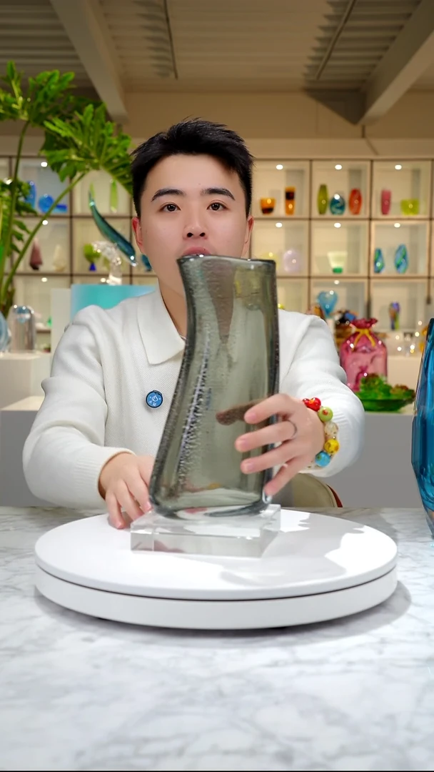 手工艺品琉璃极简灰设计款花器