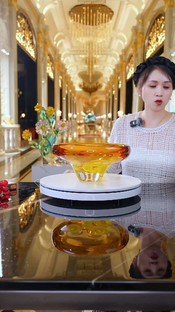 摆件AJ02017柠檬黄花瓣艺术果盘