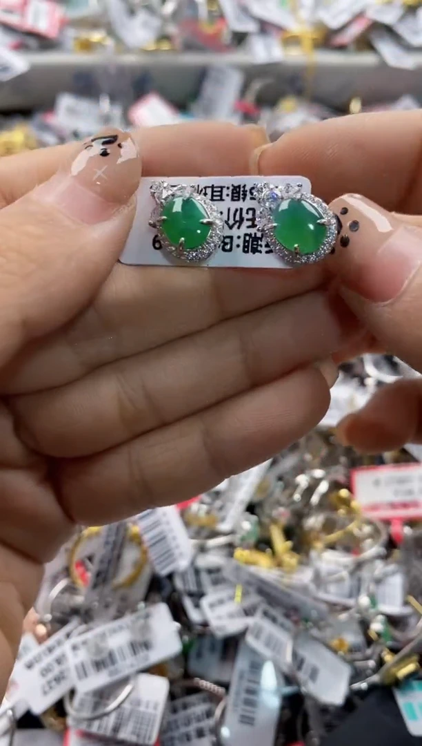 银S925镶嵌戒指翡翠999  9