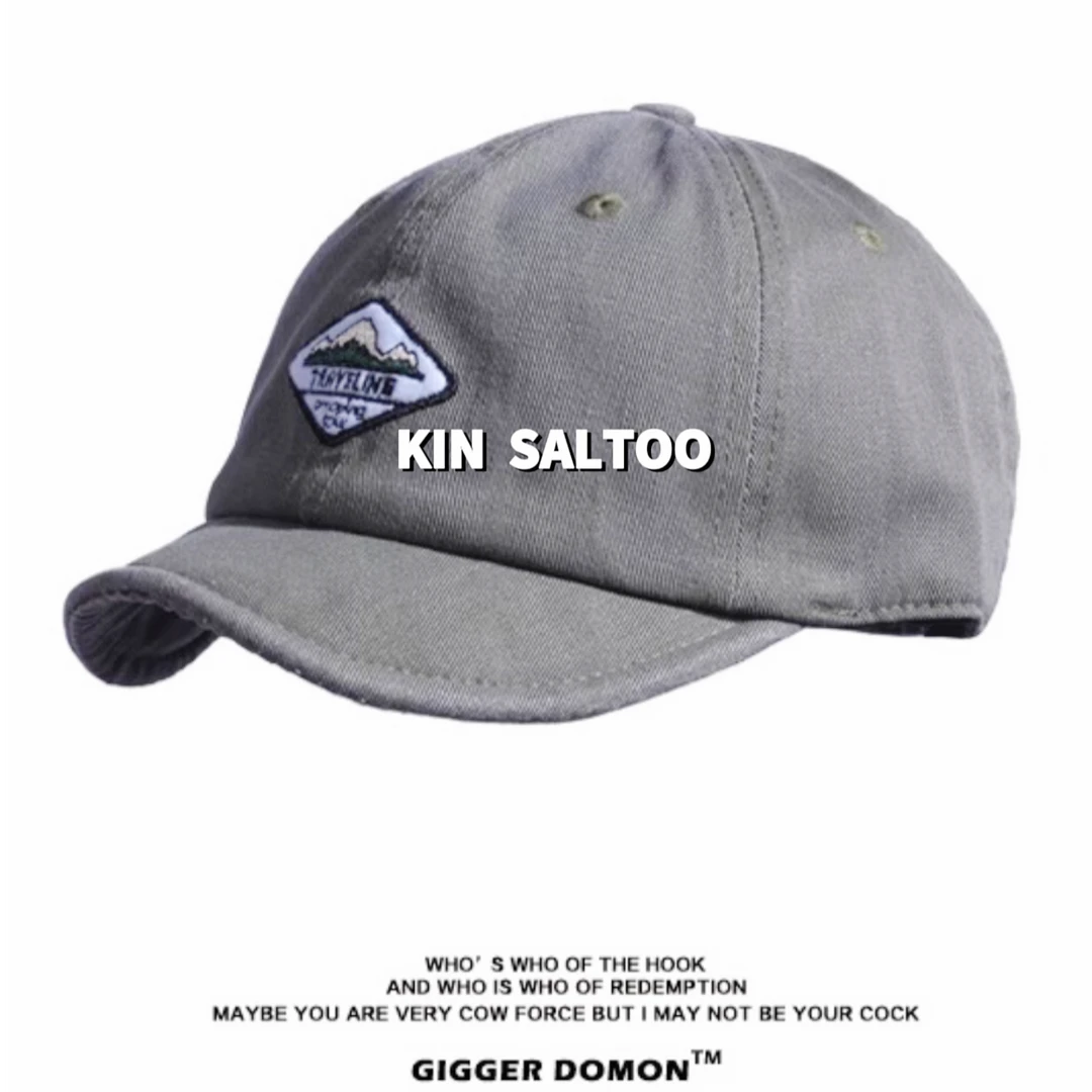 KIN SALTOO “山峰树林”2025ss日系水洗夏季短款棒球帽