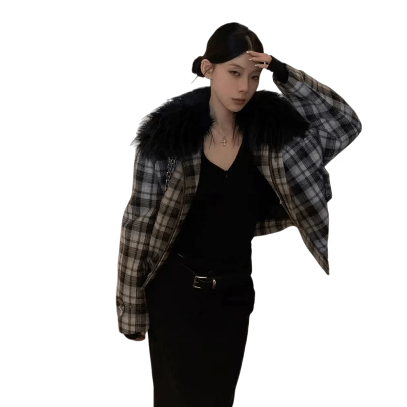 61752款加棉格子外套「冬季新款」