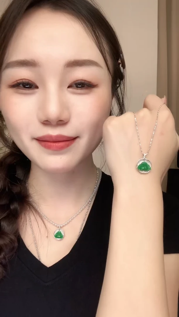 翡翠18K金镶嵌吊坠(不含链)佛公|2980+0（多样性发其一）