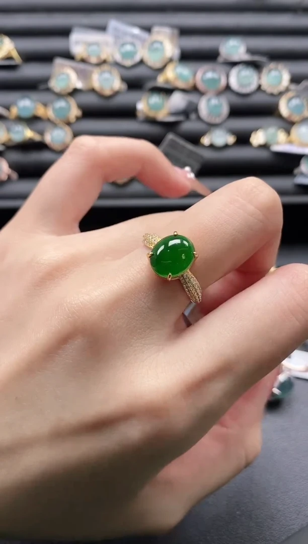 【闪购商品】翡翠戒指银S925镶嵌1111