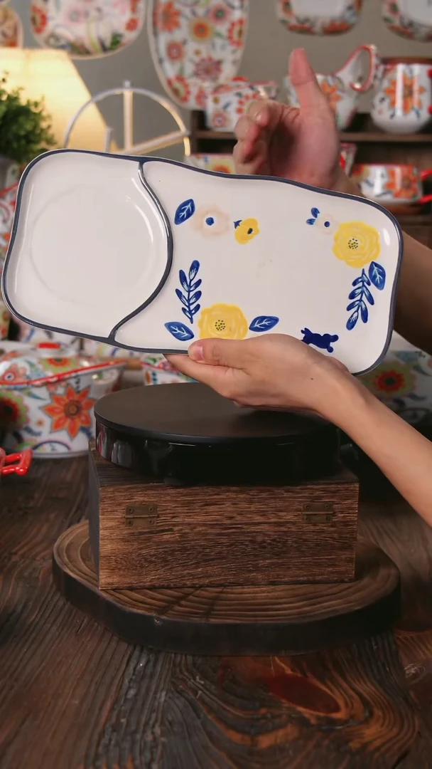 盘四季早餐手柄碗早餐碟早餐盘