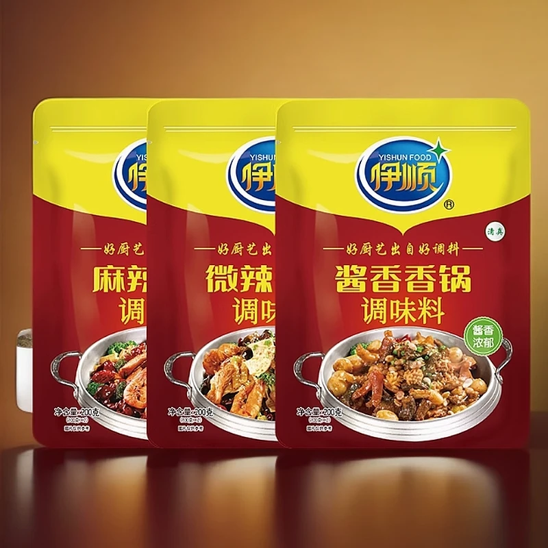伊顺麻辣香锅200g微辣酱香香锅火锅底料清真调料干锅酱麻辣烫调料