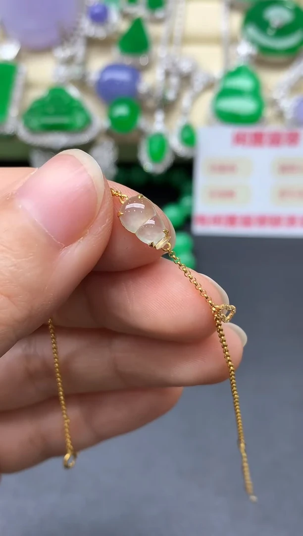 18K金镶嵌手链翡翠336-中国好珍宝