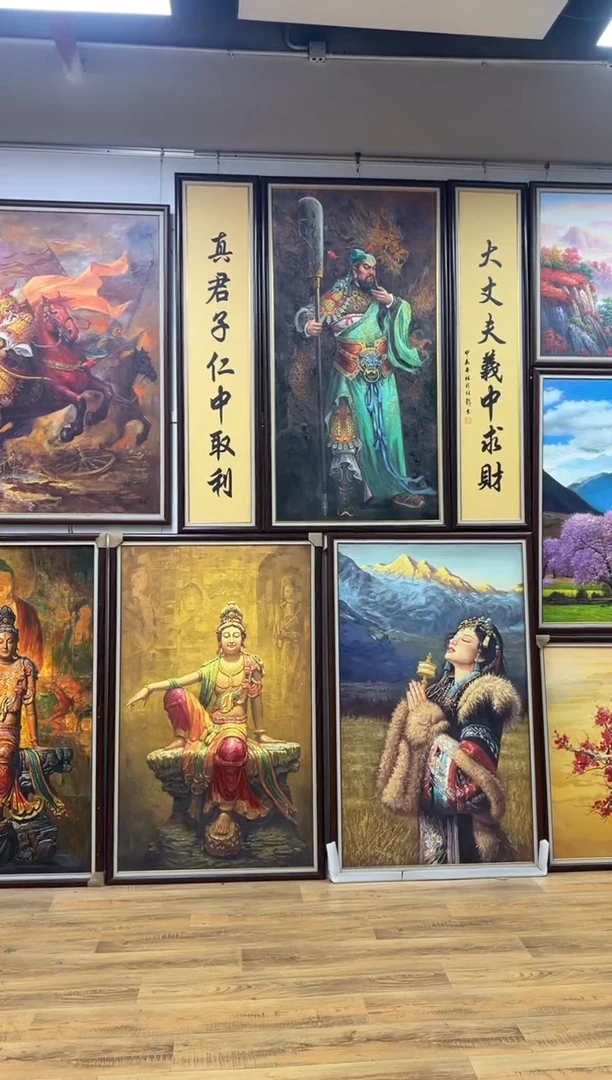 油画陈****店水月办公室客厅茶室玄关走廊家居客厅挂画油画版画