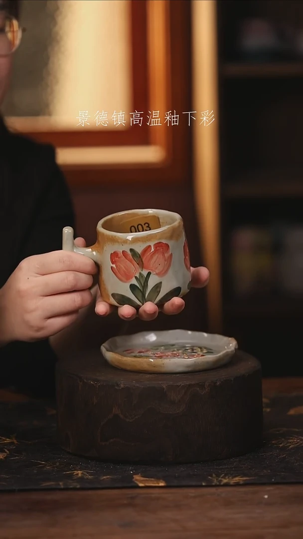 陶瓷景德镇高温釉下手绘陶瓷@L003@