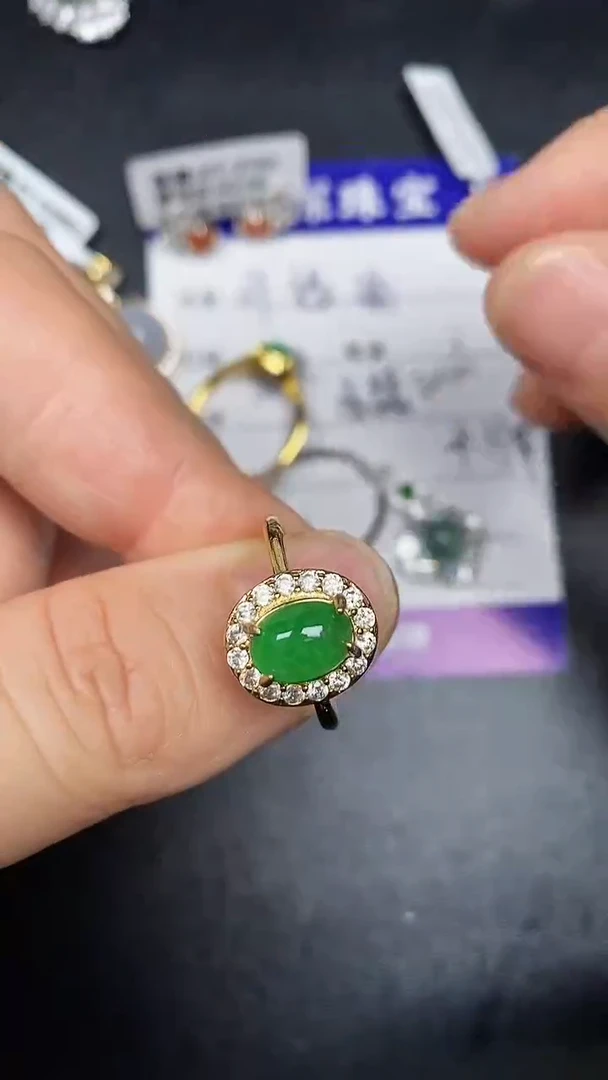 银S925镶嵌戒指翡翠1850