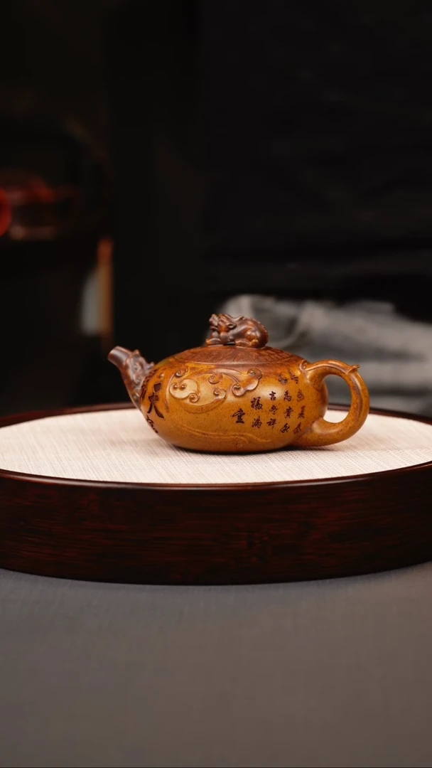 茶壶紫砂龙骨金砂柴烧天官赐福