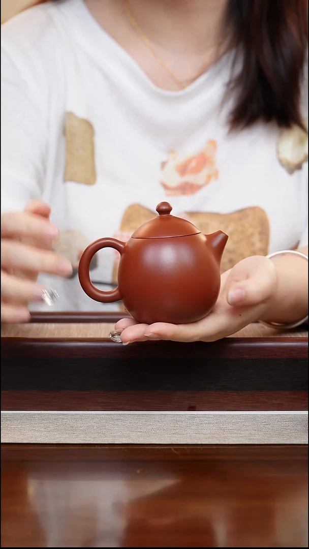朱泥龙蛋200cc宜兴手工紫砂壶
