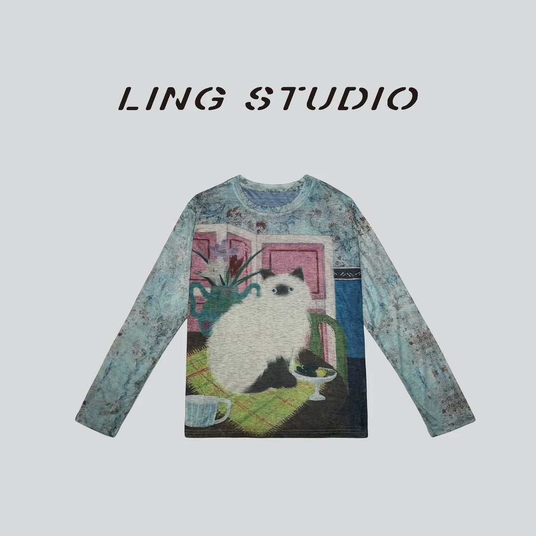 LING/STUDIO『甜梦物语』夏季时尚轻薄网纱透气短袖T恤5052403