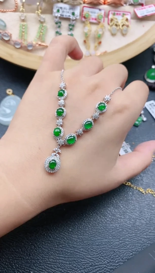 翡翠戒指银S925镶嵌1