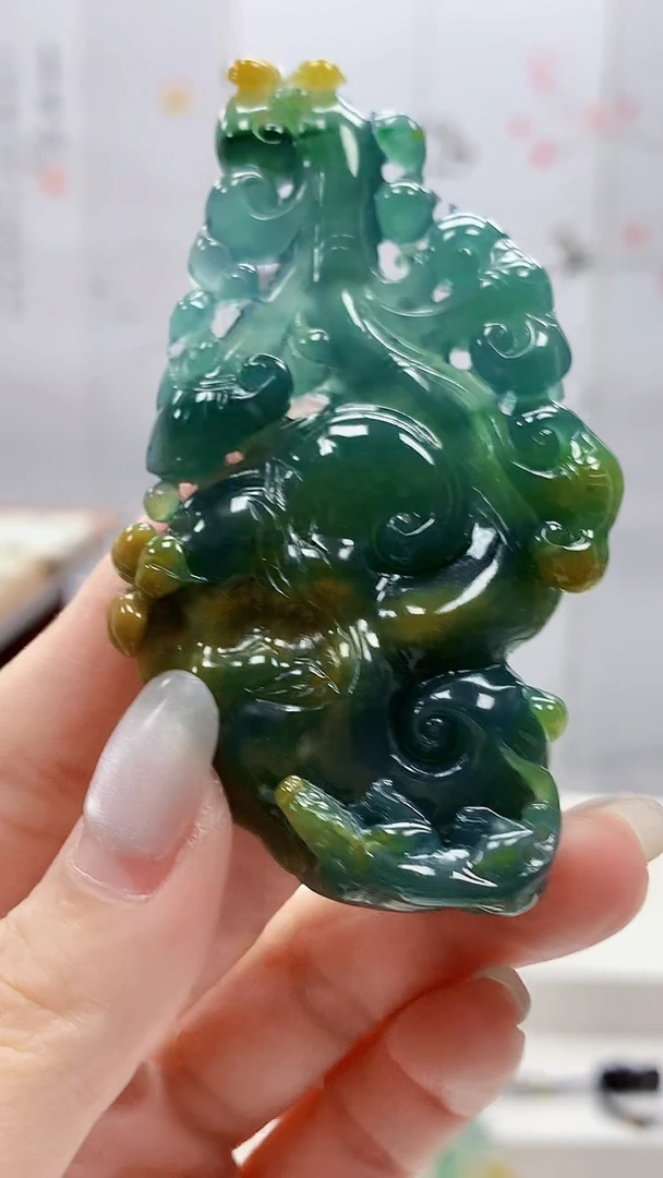 定制翡翠未镶嵌5145lr- 毛货挂件66