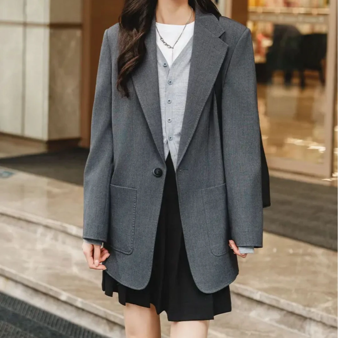 GIRDEAR/哥弟品质女装Oversize高级感风衣廓形西装外套140045