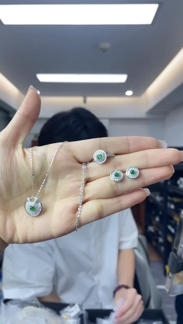 翡翠银S925镶嵌颈饰多样性一件发货