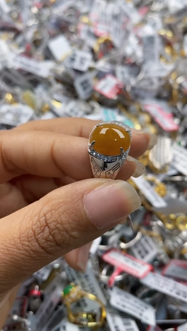 银S925镶嵌戒指翡翠555----9