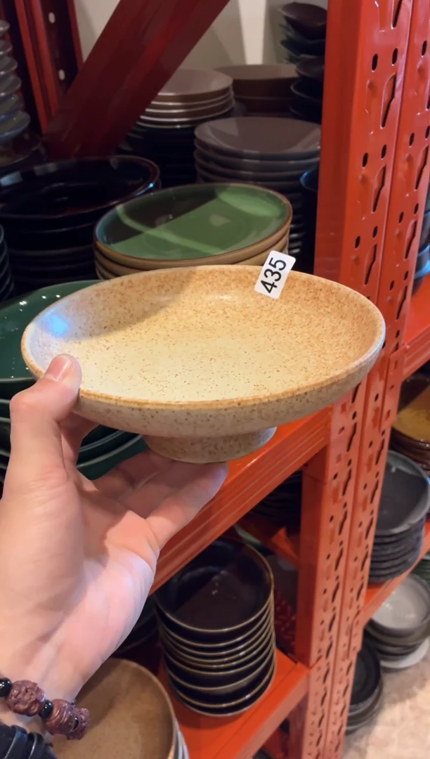 瓷片伊**安435微瑕志野高足锅盘1个