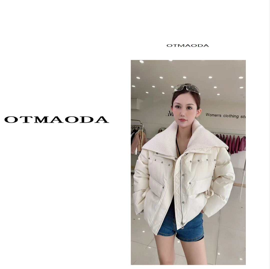 【南瓜定制】NE003-新款时尚保暖纯色女装时尚翻领休闲羽绒服