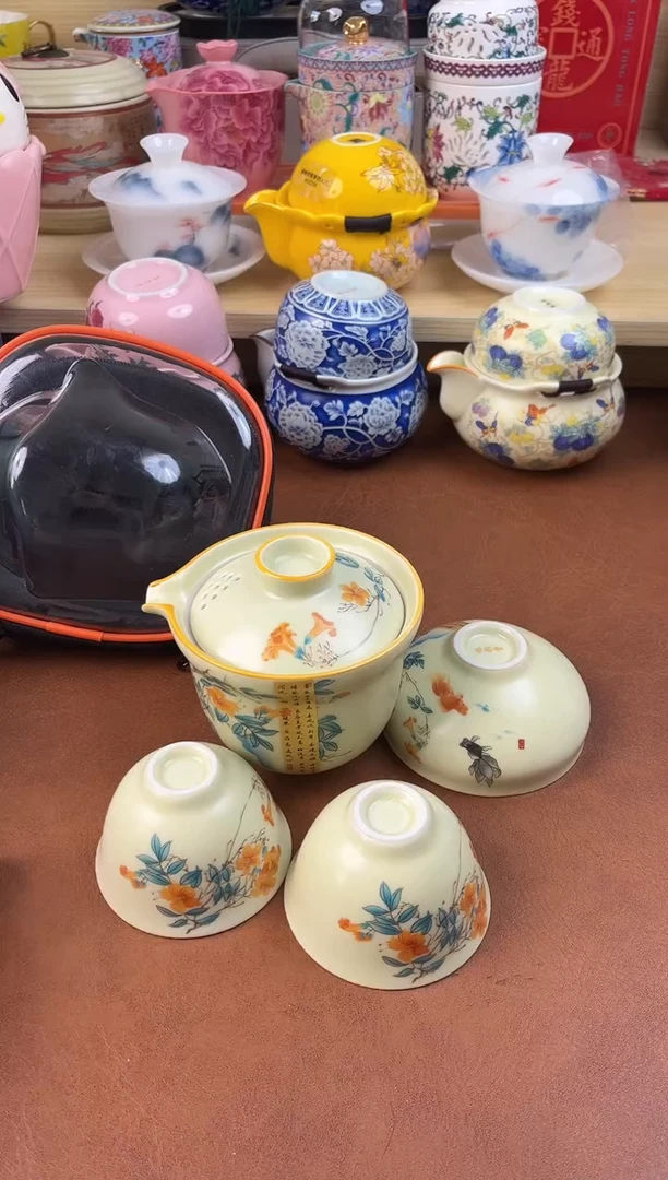 陶陶瓷茶具摆件旅行套组