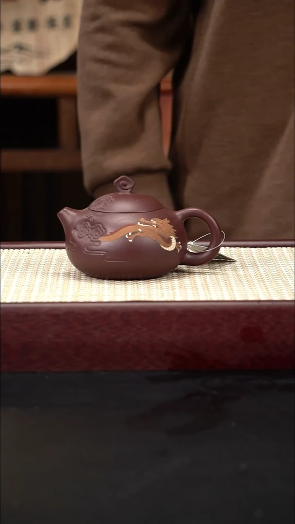 茶壶紫砂紫茄泥 云龙西施
